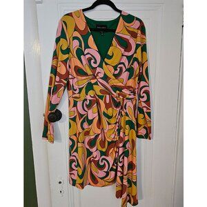 Donna Morgan Pink and Green Swirl Dress